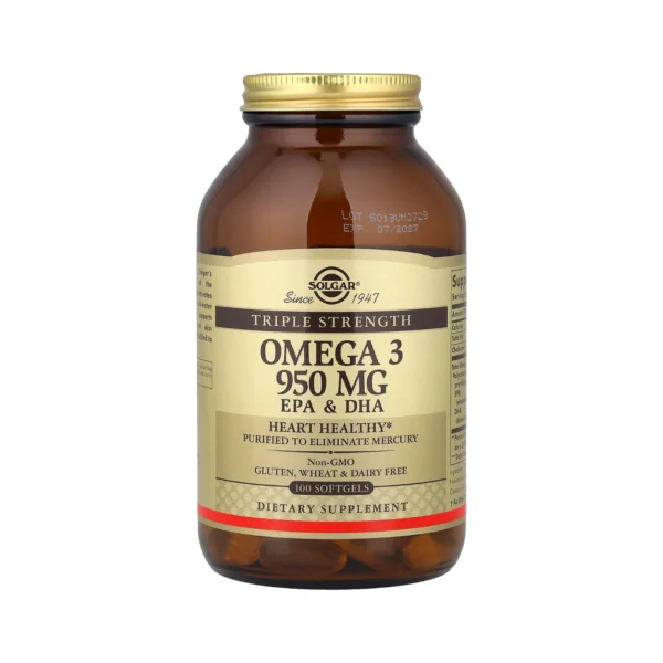 Solgar Triple Strength Omega-3 950mg EPA & DHA Ιχθυέλαιο 100 Μαλακές Κάψουλες