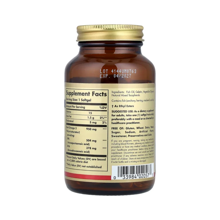 Ετικέτα συστατικών Solgar Triple Strength Omega-3