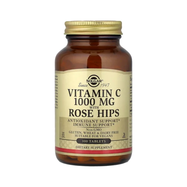 Solgar Vitamin C 1000mg με Rose Hips Βιταμίνη C για το Ανοσοποιητικό 100 Ταμπλέτες